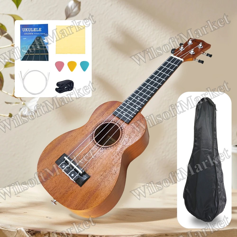 Ukulélé soprano 21 po en bois de sapelli, 4 cordes
