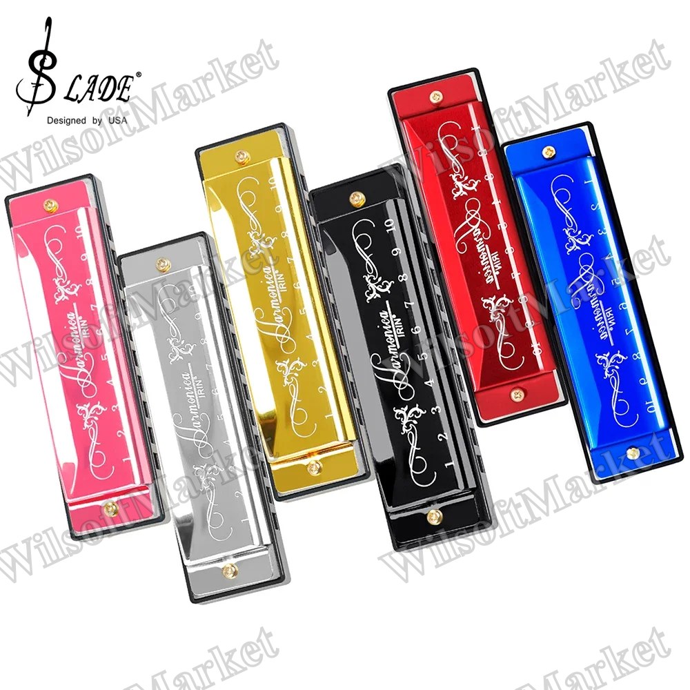Harmonica SLADE professionnel 10 trous, 20 tons, tonalité C