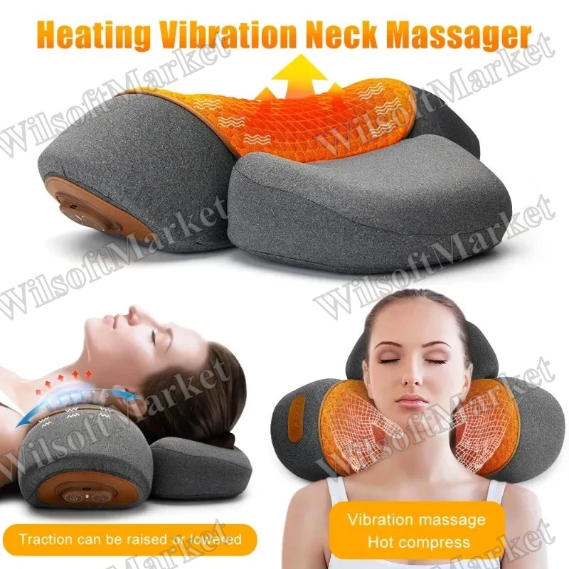 Oreiller masseur chauffant pour nuque et cervicales