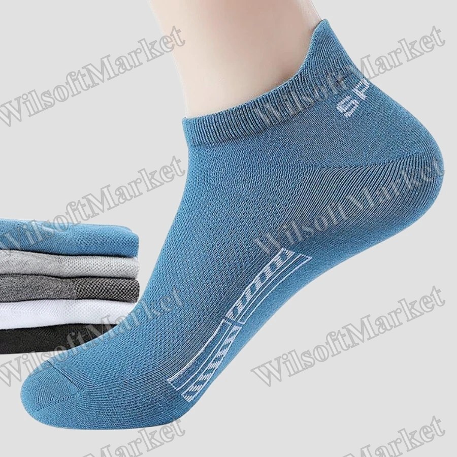 Lot de 5 paires de chaussettes courtes en coton respirant pour homme