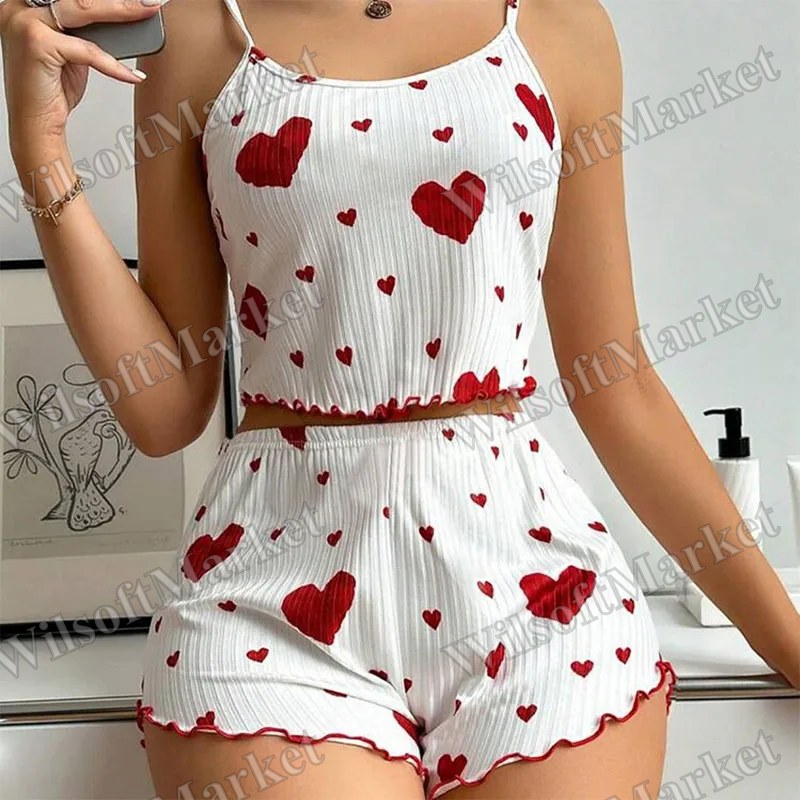 Ensemble pyjama 2 pièces camisole et short pour femme