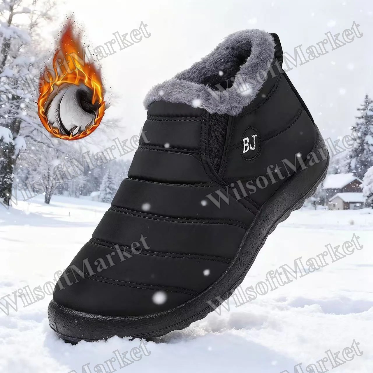 Bottes de neige chaudes pour femmes et hommes, semelle antidérapante, isolation arctique, bout rond, chaussures extérieures