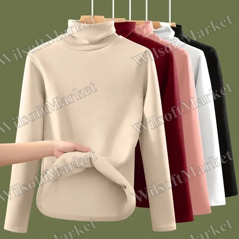 Chandail thermique à col roulé femme pour l'automne et l'hiver