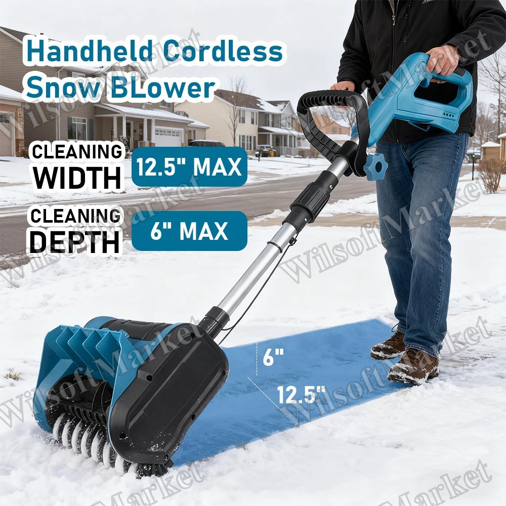 Souffleuse à neige électrique 21V sans fil avec batterie – Déneigeur portatif repliable