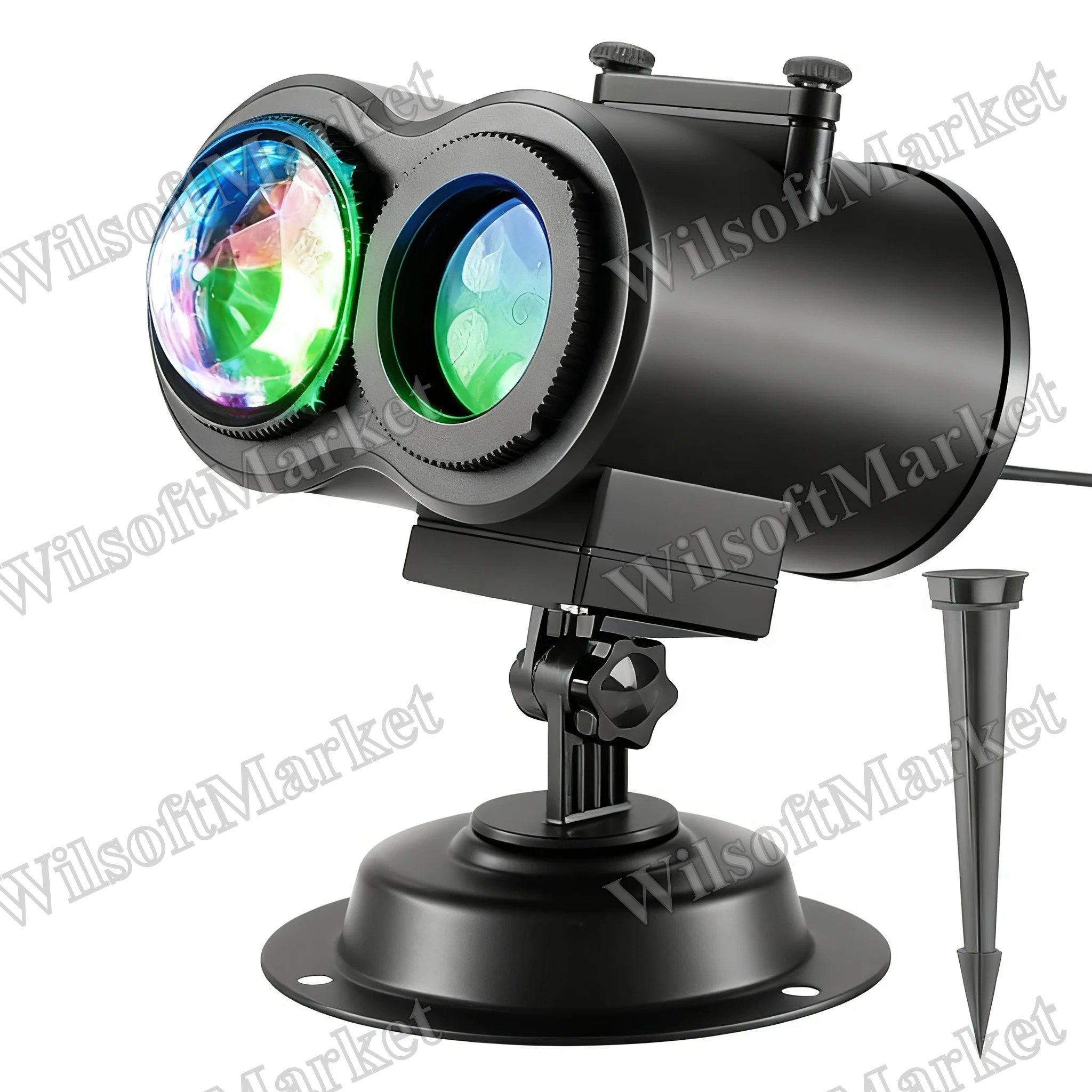 Projecteur Halloween Éclairage Extérieur Vagues d'Eau Motifs Multicolores pour Fêtes