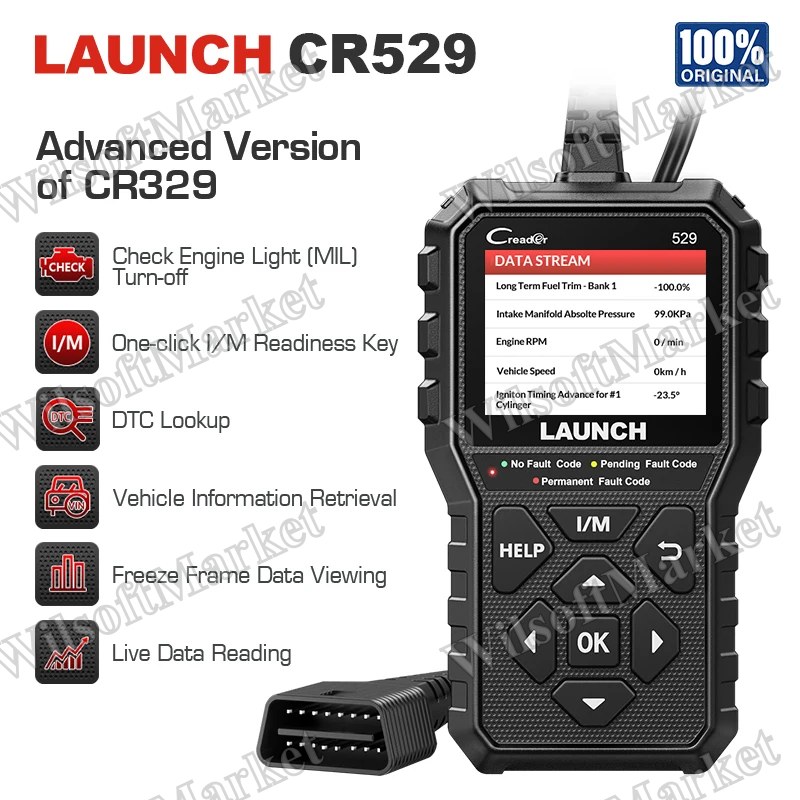 Lecteur de Codes OBD2 LAUNCH Creader 529 CR529 - Diagnostic Moteur Automobile