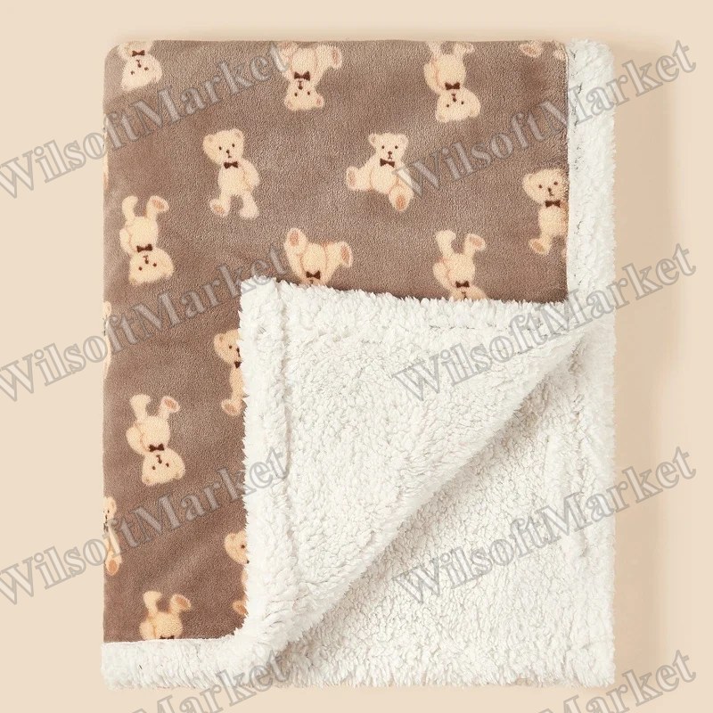 Couverture bébé hiver en flanelle agneau – Couette douce pour nouveau-né