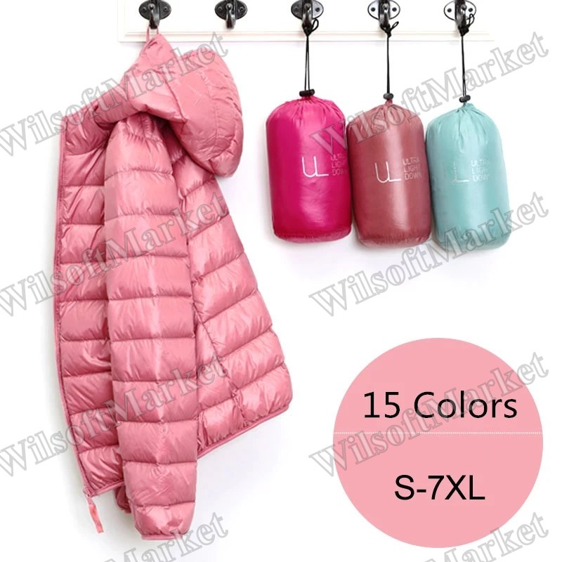 Manteau doudoune femme 15 couleurs grandes tailles 5XL 6XL 7XL printemps automne 2025 ultra-léger compressible à capuchon duvet