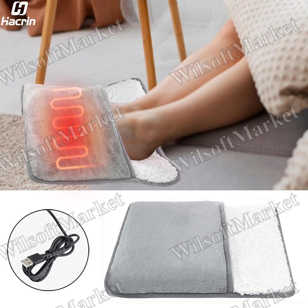 Chauffe-pieds USB chauffant électrique avec coussin thermique à chauffage rapide et tissu peluche doux