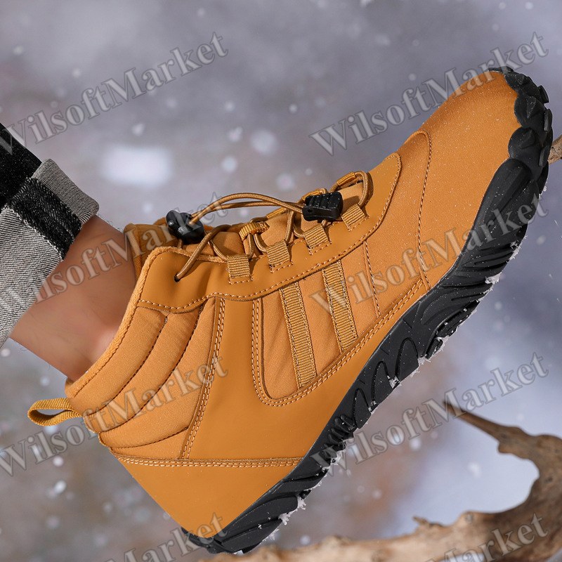 Bottes de randonnée et montagne imperméables pour couples – Chaussures d'hiver doublées de molleton avec semelle antidérapante renforcée
