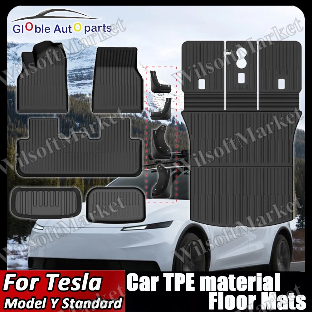 Tapis de plancher TPE pour Tesla Model Y Standard 2025-2026 | Ensemble complet imperméable toutes saisons