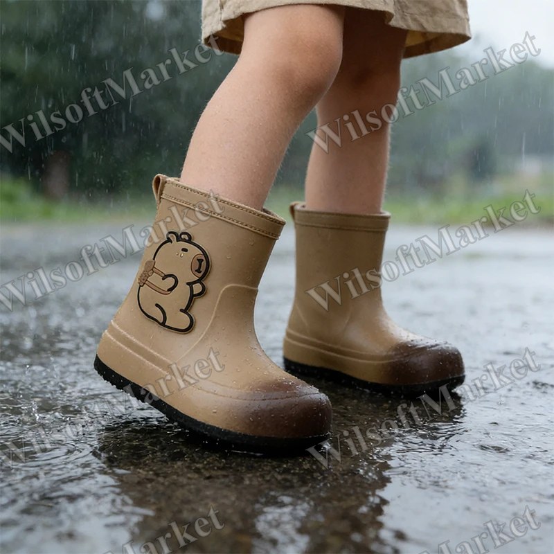 Bottes de pluie pour enfants motifs dessins animés imperméables et antidérapantes