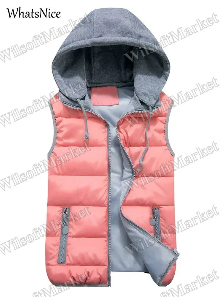 Gilet à capuche noir pour femme, style coréen automne-hiver