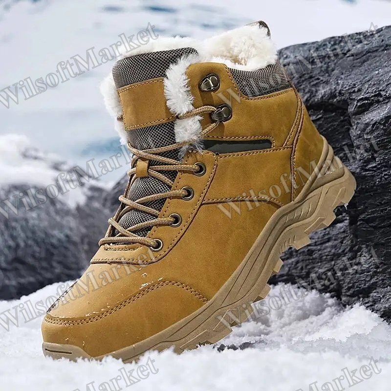Bottes de neige pour hommes QZHSMY, montantes et fourrées pour l'automne et l'hiver