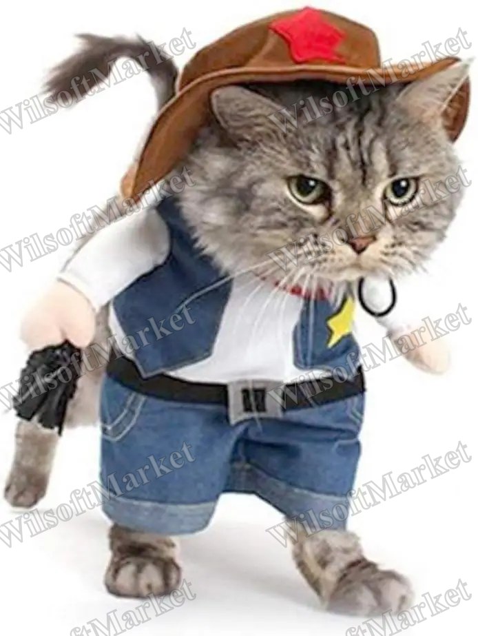 Costume d'Halloween Western pour petit chien et chat - Déguisement cowboy amusant
