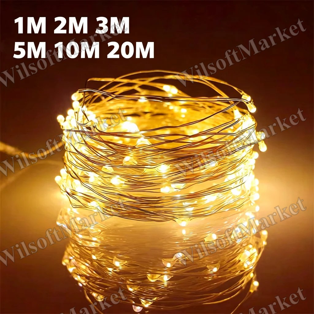 Guirlande lumineuse LED USB fil de cuivre 1/2/3/5/10/20 m - Décoration fêtes et Noël