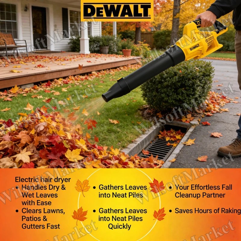 Souffleur sans fil DEWALT 18V/20V : moteur sans balais haute puissance 420W (outil seul)