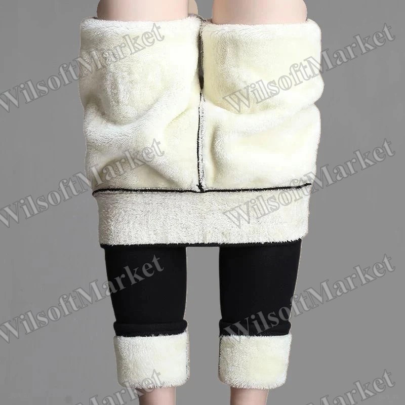 Legging d'hiver pour femme en velours stretch taille haute