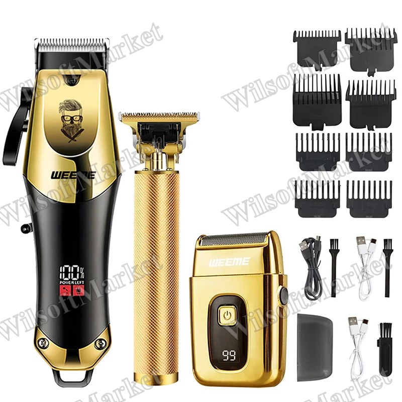 Tondeuse à cheveux électrique Vintage T9 pour hommes, tondeuse à barbe/Machine de coupe de cheveux Rechargeable avec Kit de tondeuse à cheveux pour le nez, cadeau pour petit ami