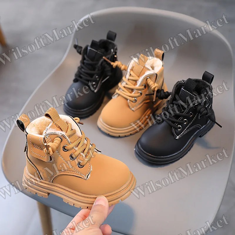 Bottes d'hiver pour enfants avec fermeture à glissière et semelle antidérapante