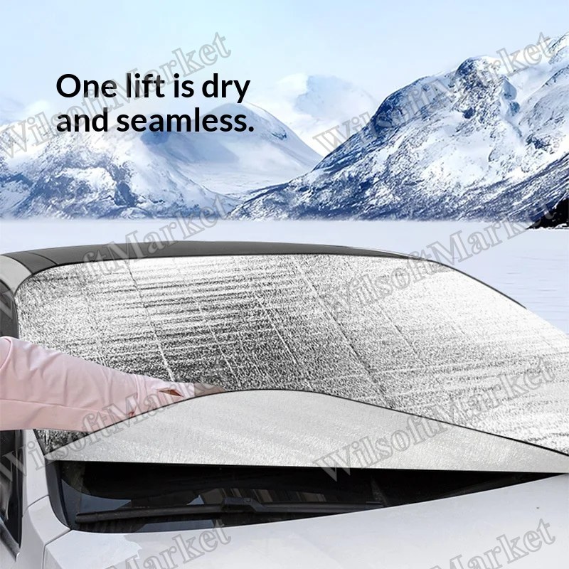 Housse pare-brise auto | Protection neige, glace et givre | Film aluminium PE avec écran UV et anti-poussière