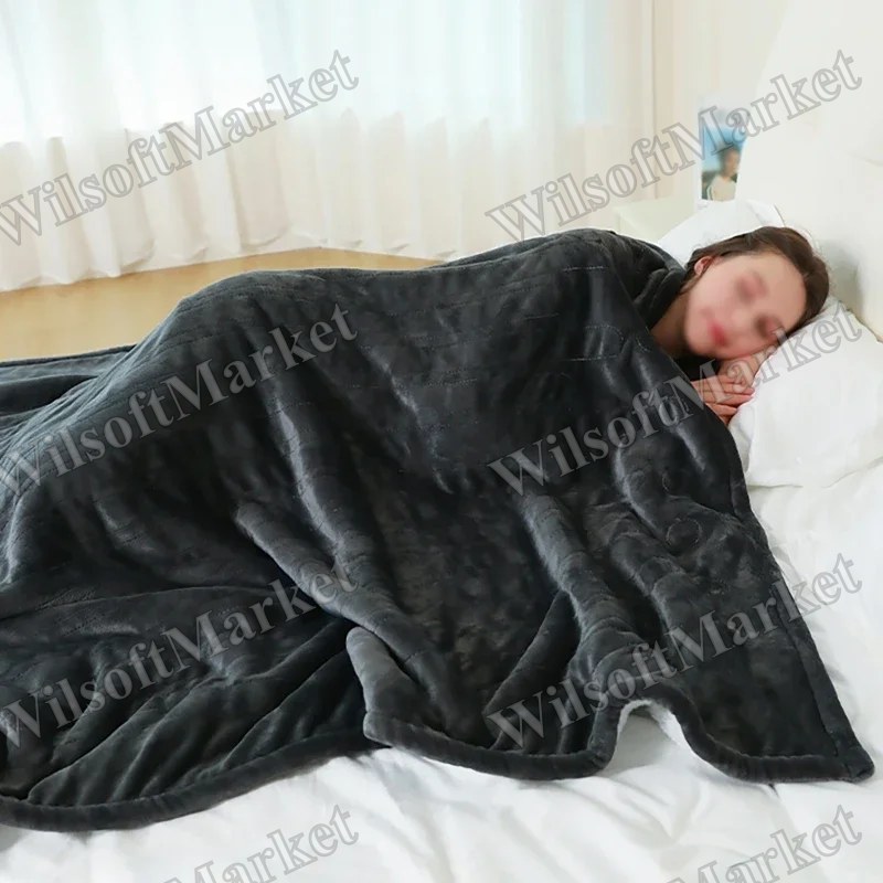 Couverture chauffante électrique en flanelle avec coussin thermique - 9 niveaux de chaleur et protection intelligente