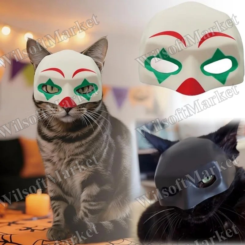 Masque de chauve-souris Halloween pour chat et chien - Accessoire amusant et mignon pour photos de groupe