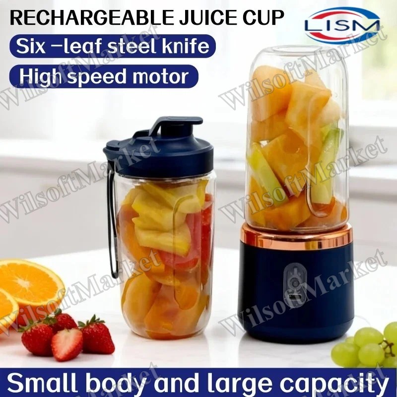 Mélangeur électrique portable 400 ml avec 2 tasses de voyage et recharge USB