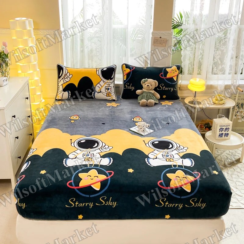 Drap-housse Queen grand format en microfibre polaire douce et chaude pour lit