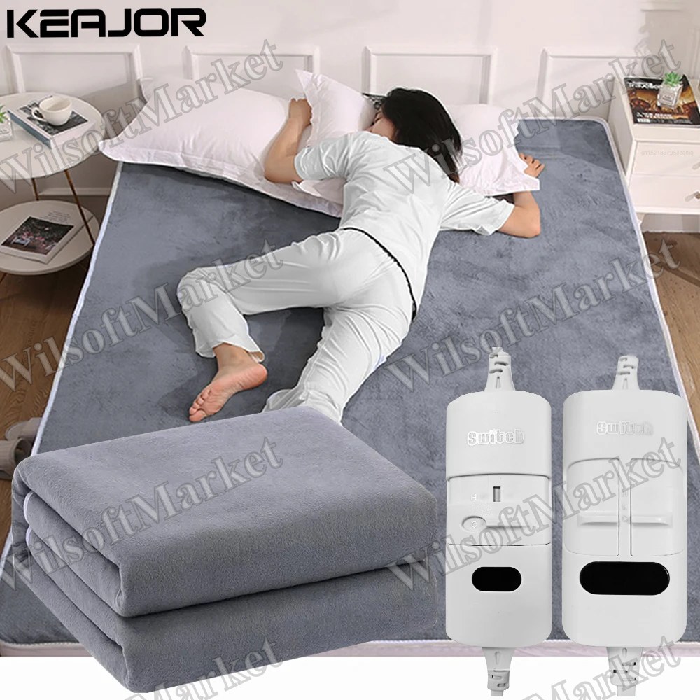 Couverture chauffante électrique 220V avec thermostat automatique et télécommande