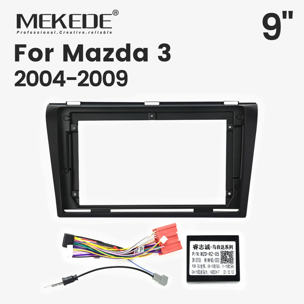 Cadre de Radio Autoradio 9 pouces pour Mazda 3 2004-2009 - Panneau de Tableau de Bord