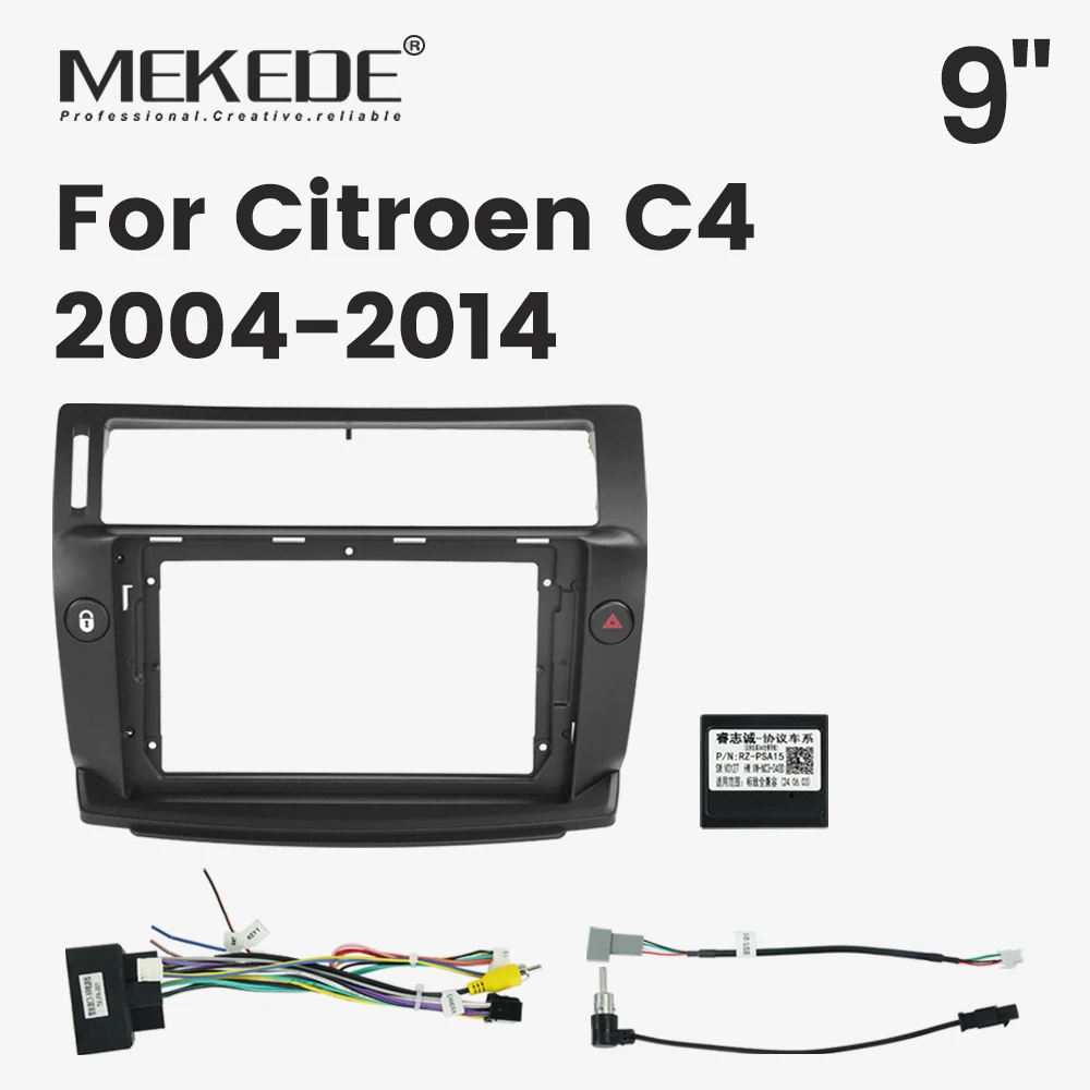Cadre de radio intelligente MEKEDE 9 po pour Citroën C4 2004-2014 avec câble Canbus