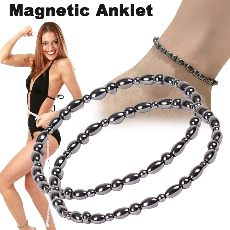 Bracelet magnétique en obsidienne noire et hématite pour minceur et bien-être