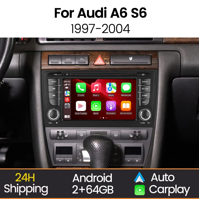 Autoradio Android Auto CarPlay MEKEDE pour Audi A6 S6 RS6 (1997-2004) - Lecteur multimédia GPS 2 DIN