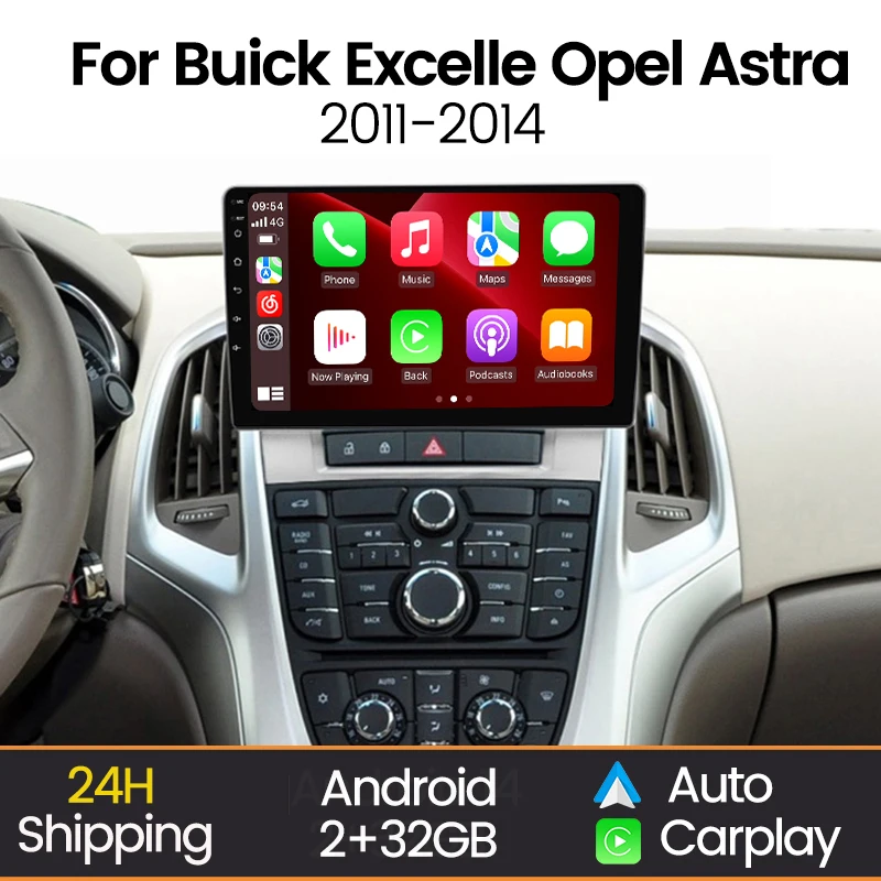 MEKEDE Autoradio 9'' CarPlay Android Auto pour Buick Excelle GT XT Opel Astra J 2011-2014 WiFi Bluetooth RDS