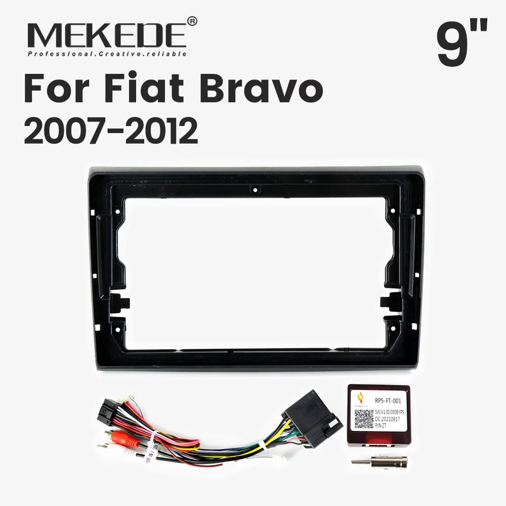 Cadre de Radio Android pour Fiat Bravo 2007-2012, Panneau Tableau de Bord 2 DIN