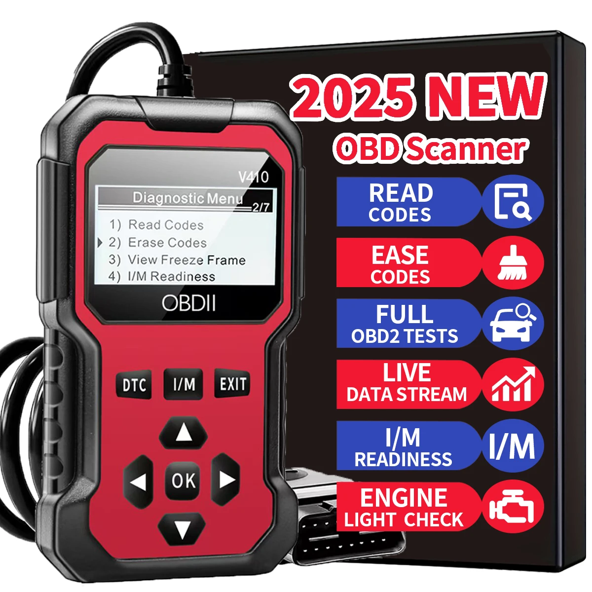 Lecteur de codes OBD2 pour diagnostic automobile - Scanner moteur Jexiwe