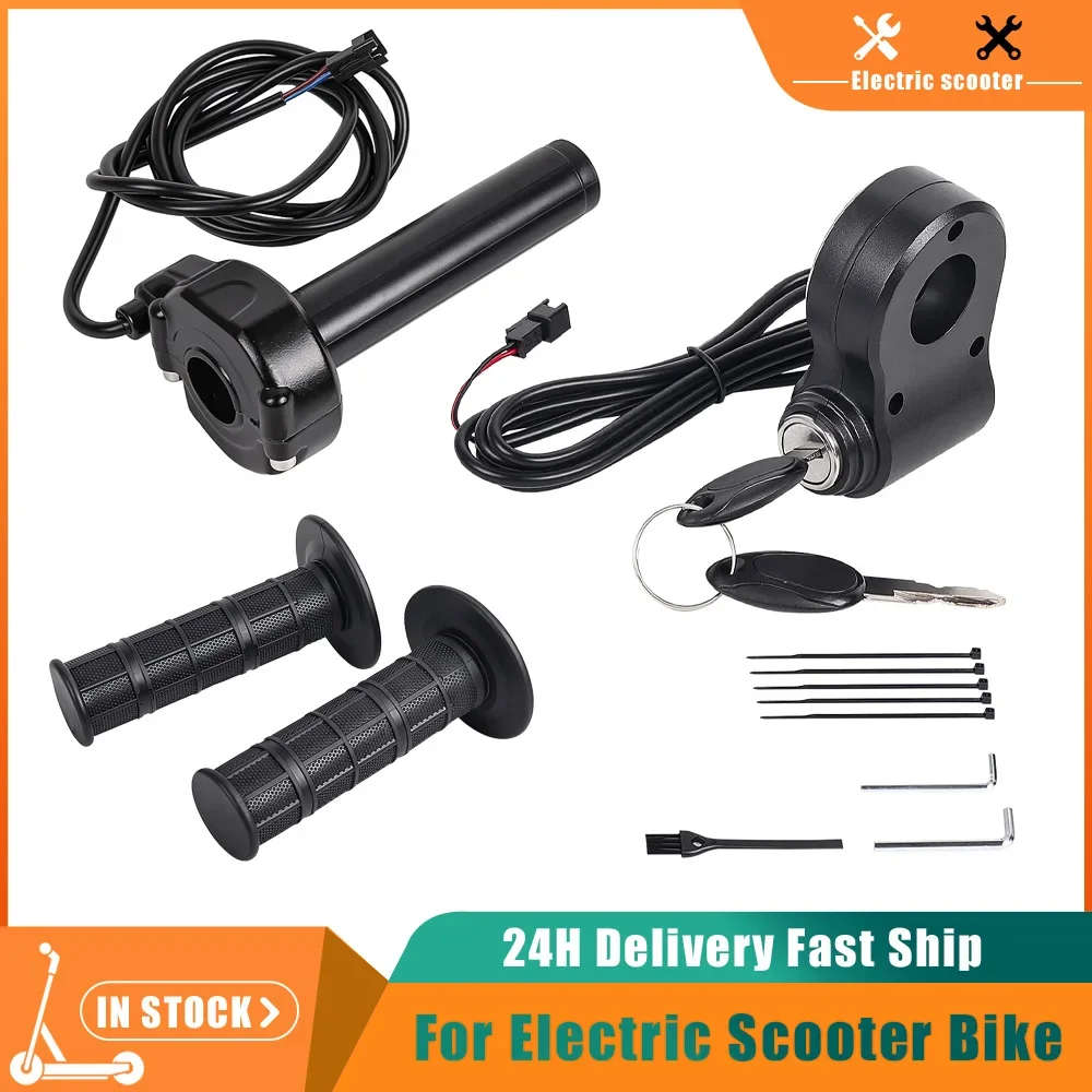 Manette à rouleau E-Bike Full Twist pour Ridstar Q20 Surron - Poignée de throttle avec allumage à clé