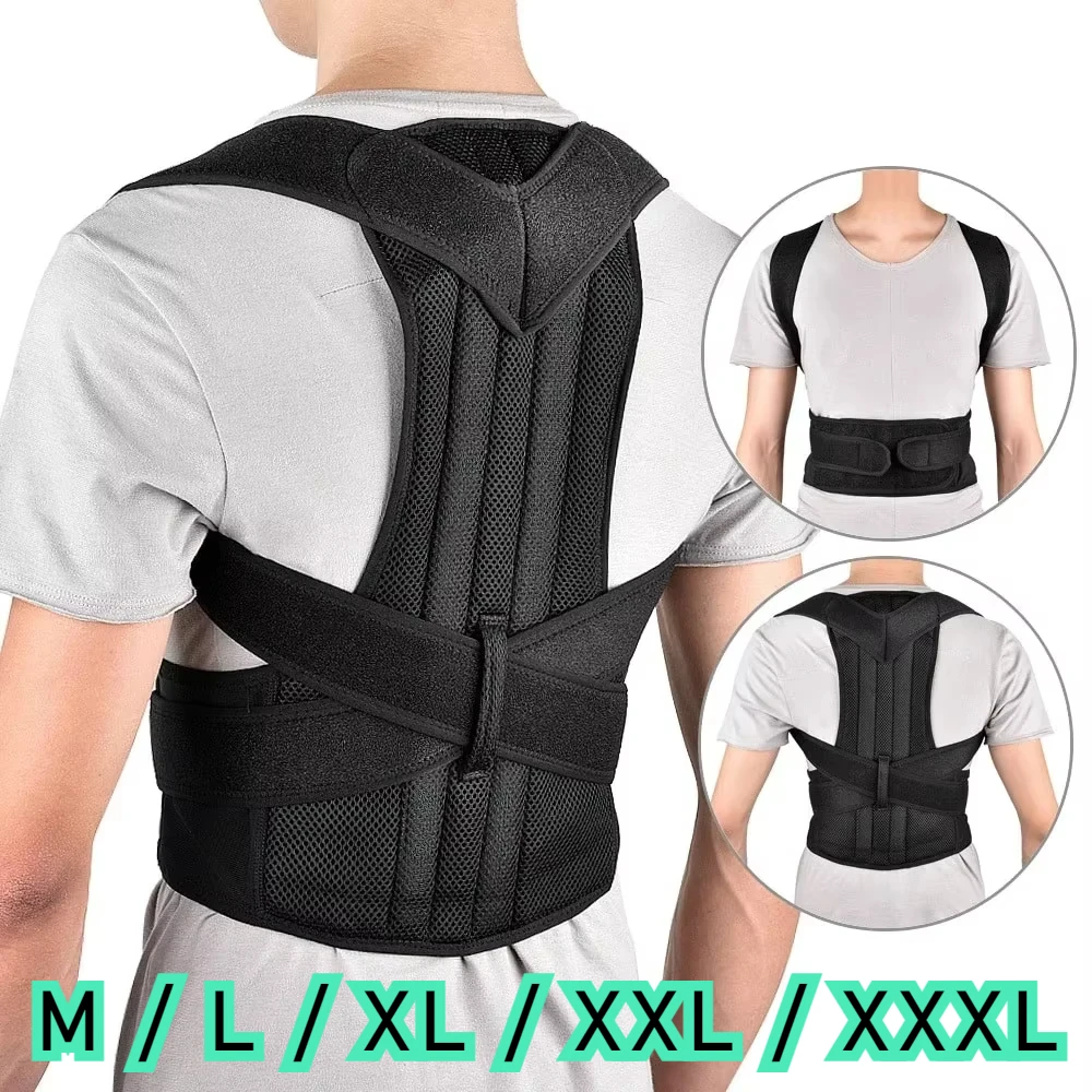 Correcteur de posture lombaire renforcé avec ceinture d'appui dorsale ajustable et bretelles pour le cou