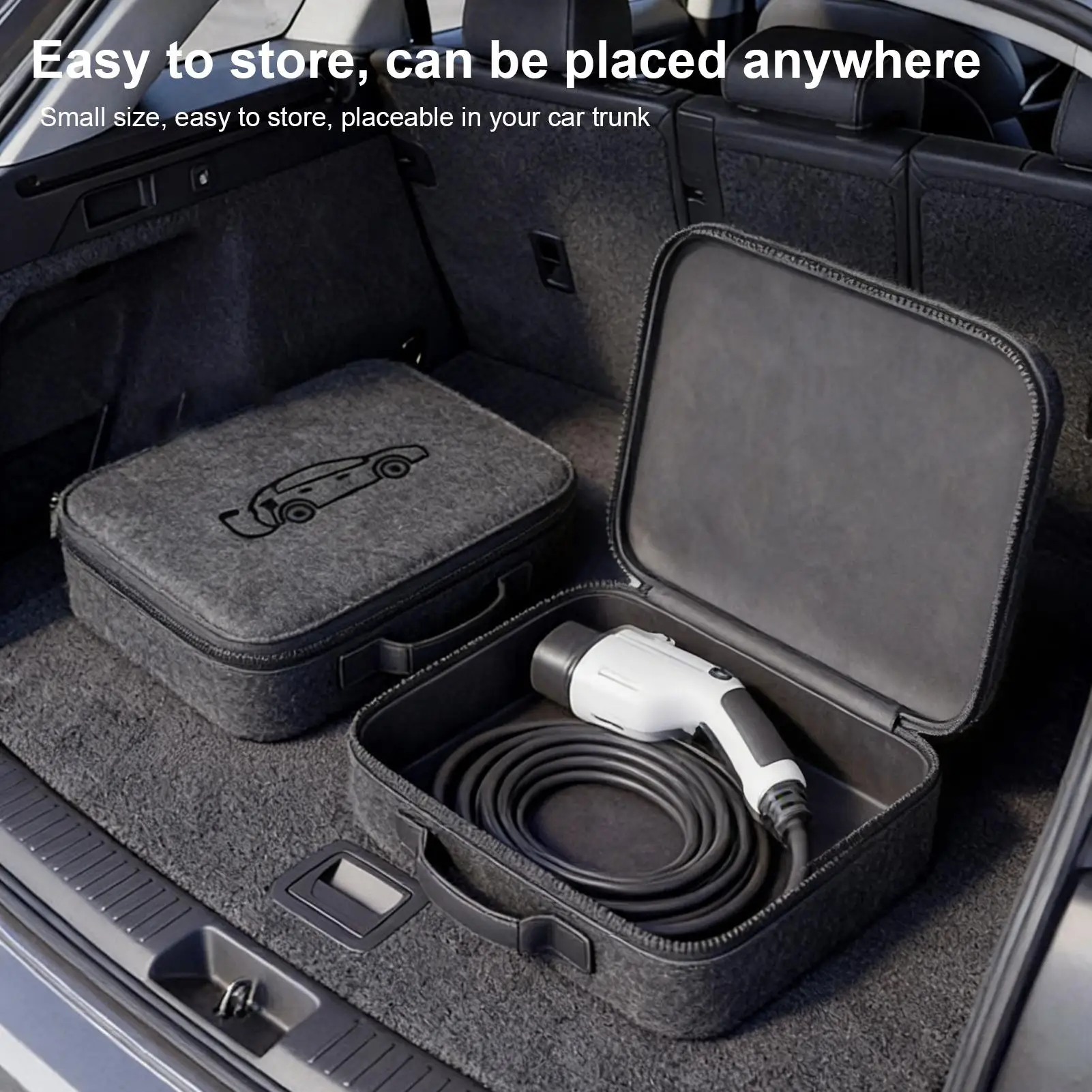Étui de Protection pour Câble de Recharge VE – Pochette de Rangement en Feutre pour Voyage et Route