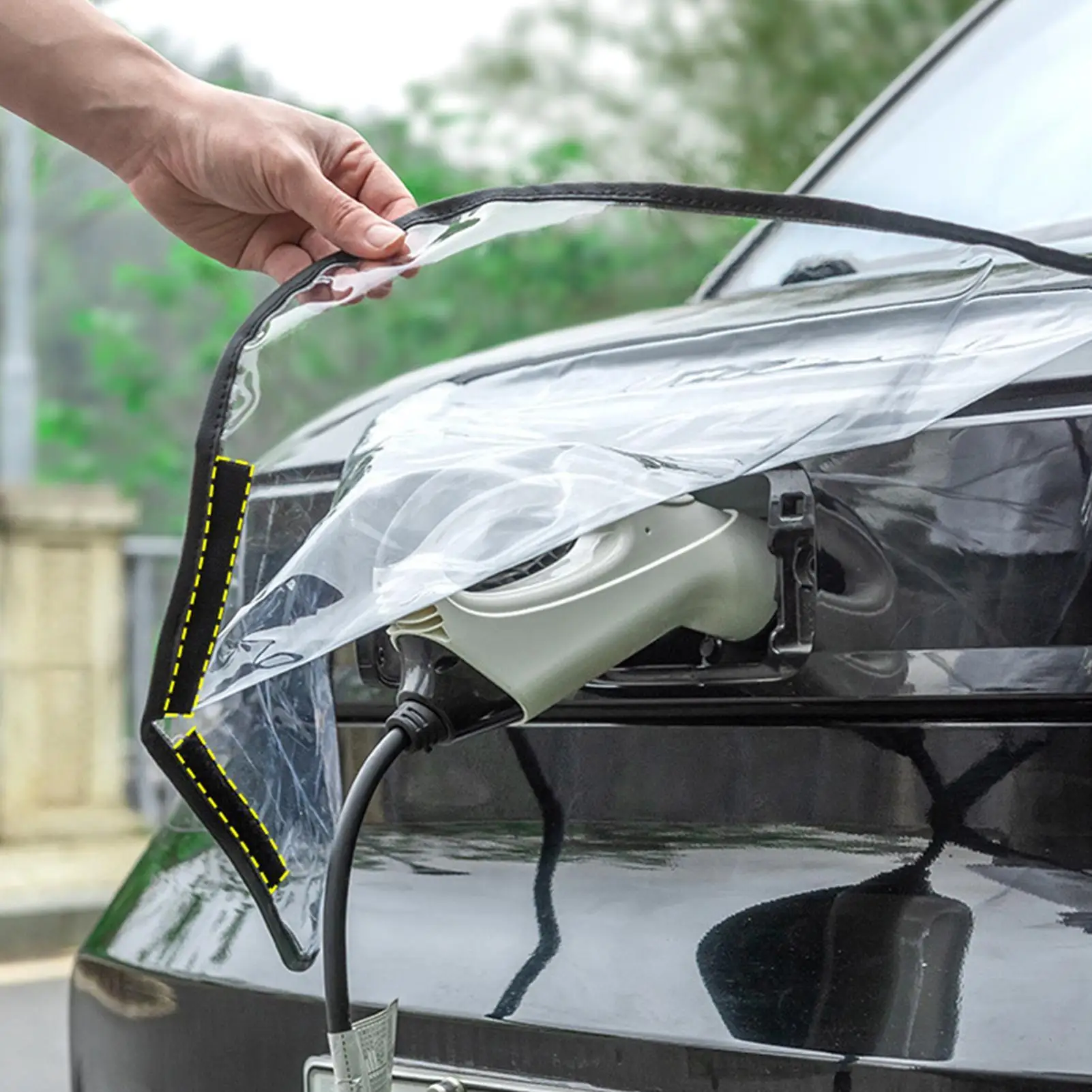 Protecteur de port de recharge magnétique transparent pour véhicule électrique