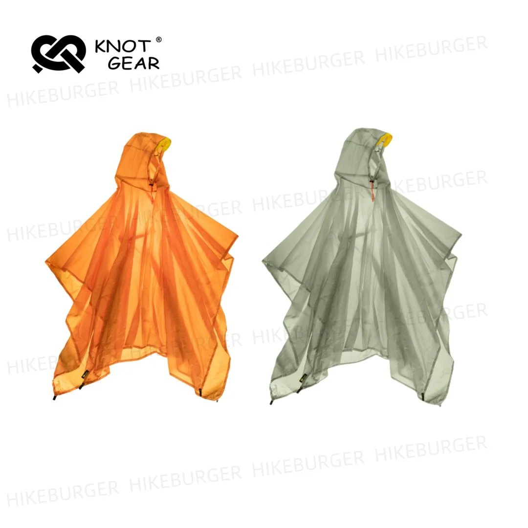 Poncho de pluie Knot ultraléger pour camping et randonnée - 20D double silicone