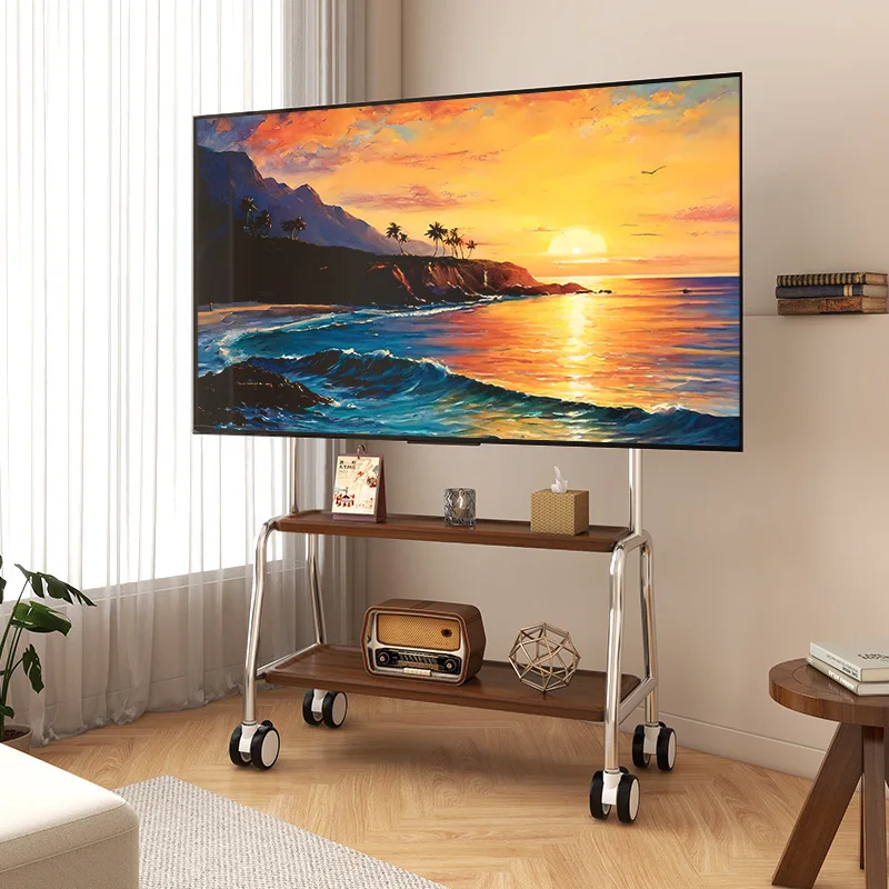 Support de téléviseur mobile en acier inoxydable pour écrans LCD LED 32 à 75 pouces