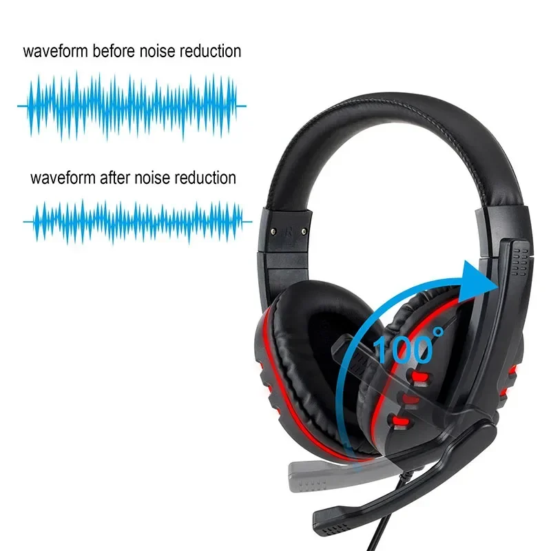 Casque de jeu filaire 3,5 mm avec annulation de bruit et microphone pour PS4, PlayStation 4 et PC