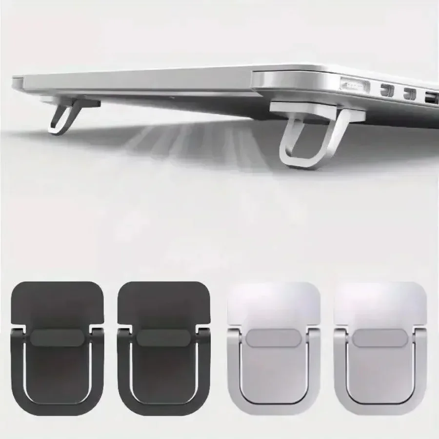 Support d'ordinateur portable en alliage d'aluminium – 2 pièces avec pieds ajustables pour MacBook et laptop
