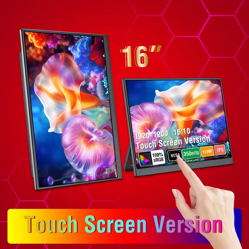 Écran tactile portable 16 po – 100 % sRGB, 350 cd/m² pour laptop