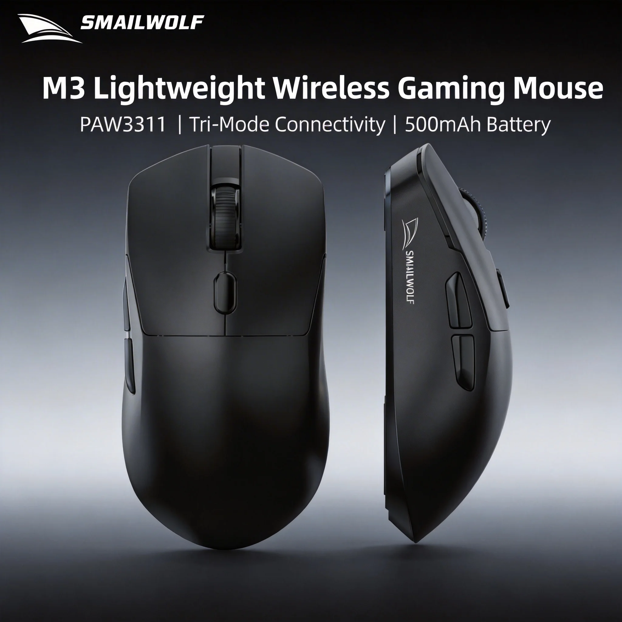 Souris Gaming Wireless SMAILWOLF M3 PRO Bluetooth Triple Mode – PAW3311