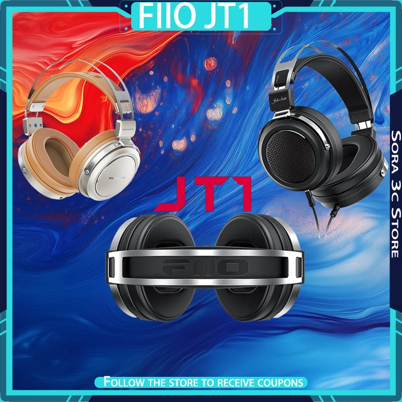 Casque d'écoute supra-auriculaire FiiO JT1 avec transducteur dynamique 50mm et son Hi-Fi