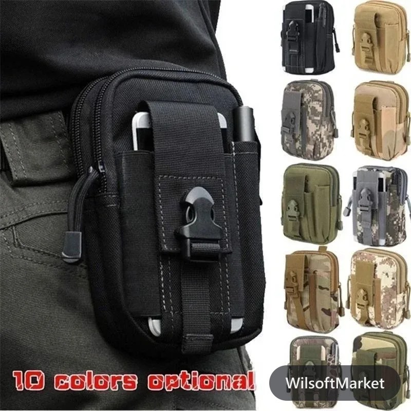 Étui de téléphone portable - Sacoche de taille imperméable en nylon multifonction pour homme - Petit sac banane casual pour homme
