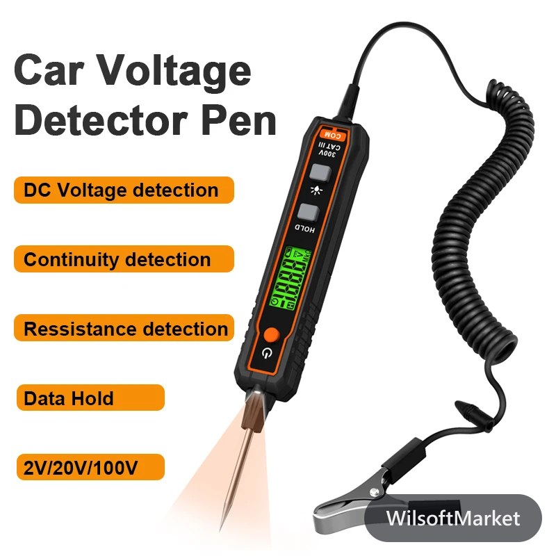 VT01A Car Voltage Detector Pen Automobile Fault Maintenance Circuit Tester Digital Backlight Car Fuse Diagnostic Probe Test Pen